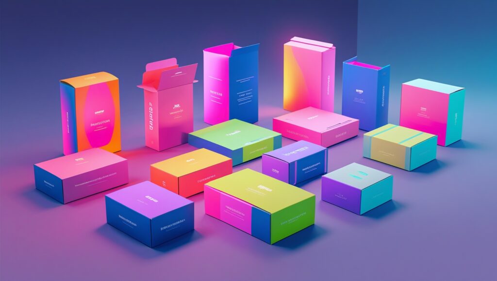 Dynamic website banner with Reverse Tuck End packaging boxes